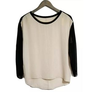 Rag & Bone Sheer Chiffon Blouse Ringer Top Shirt